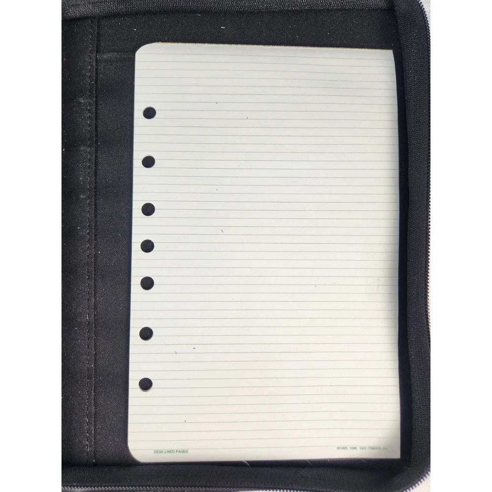 Vintage Day-Timer 7 Ring Zipper Planner Organizer Binder 5.5x8.5 + Accessories